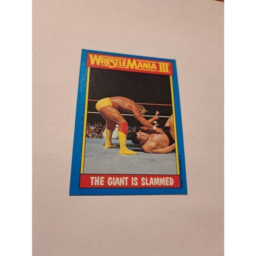 1987 Topps WWF Hulk Hogan WrestleMania3 Andre The Giant Slam Card 54 Wrestling